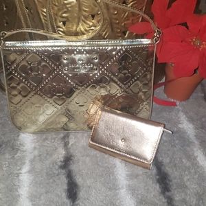 Kate Spade Toni Gold Crossbody Bag & Wallet